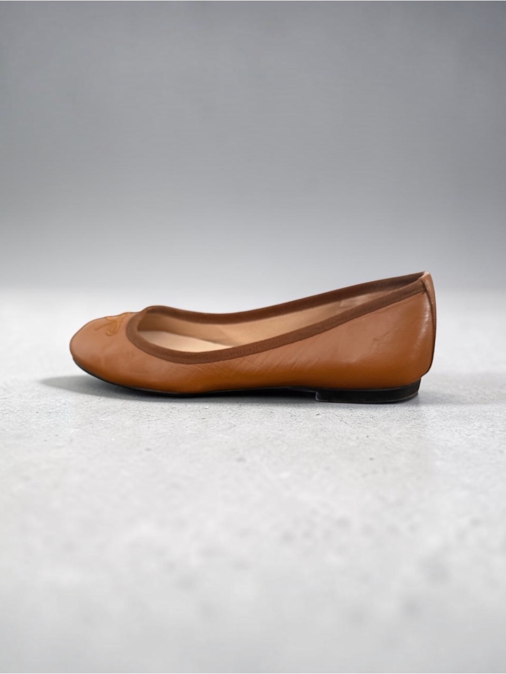Nicky Hilton X French Sole Praline Cognac Bow Ballet Leather Flats